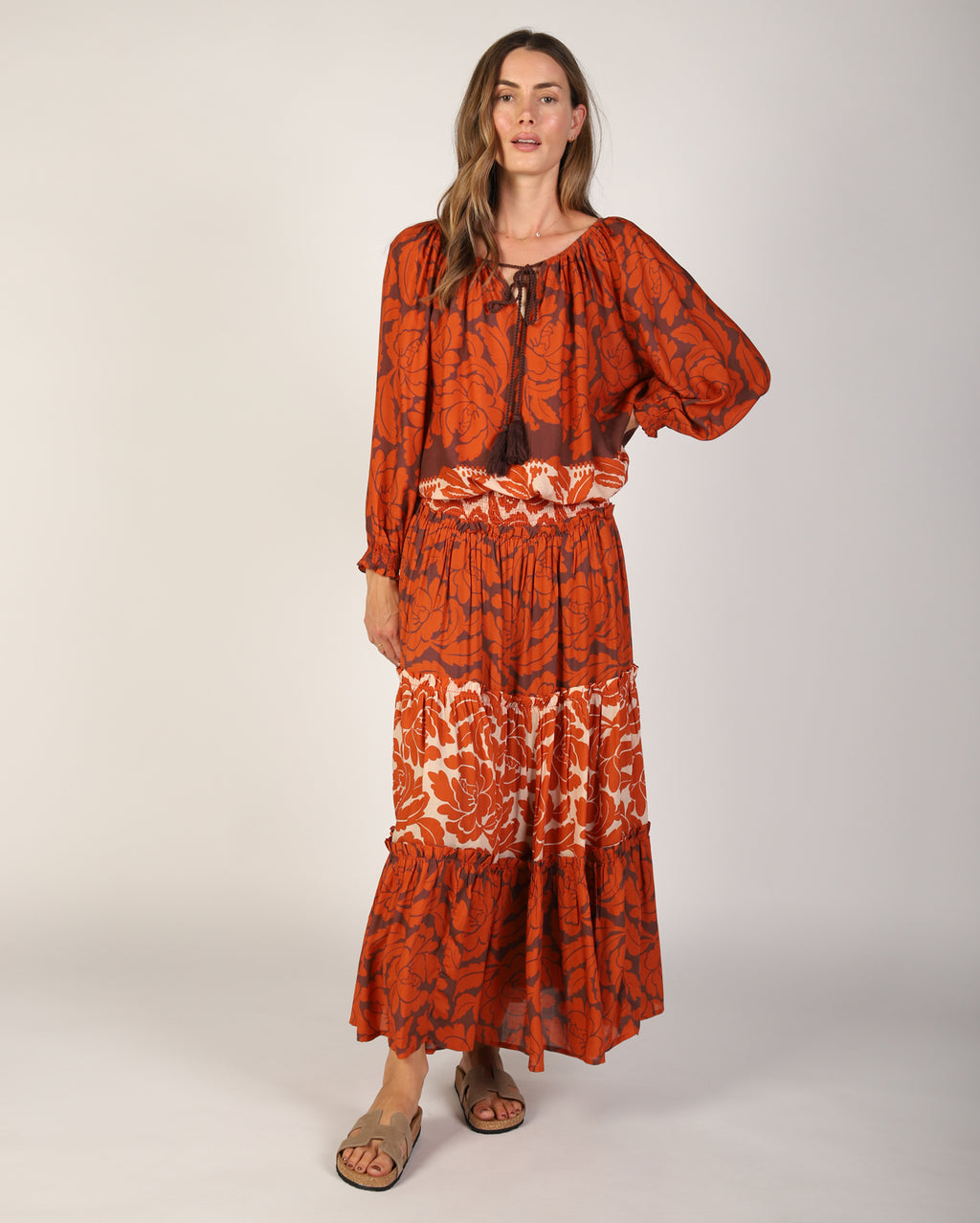 Savannah Top  - Orange Print