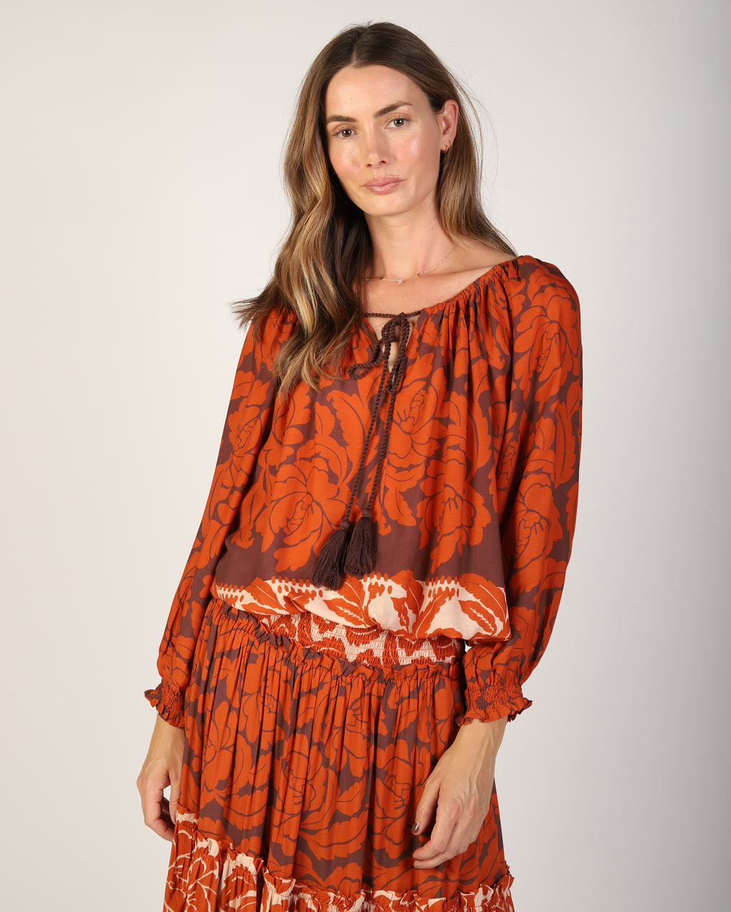 Savannah Top  - Orange Print