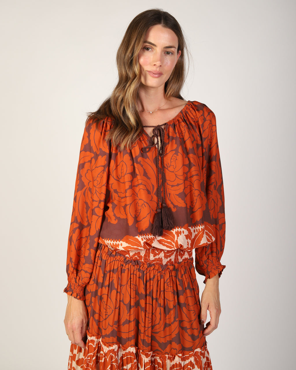 Savannah Top  - Orange Print