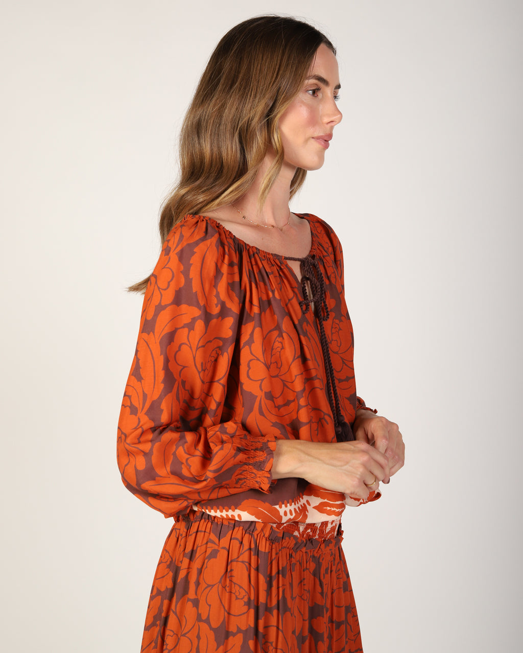 Savannah Top  - Orange Print