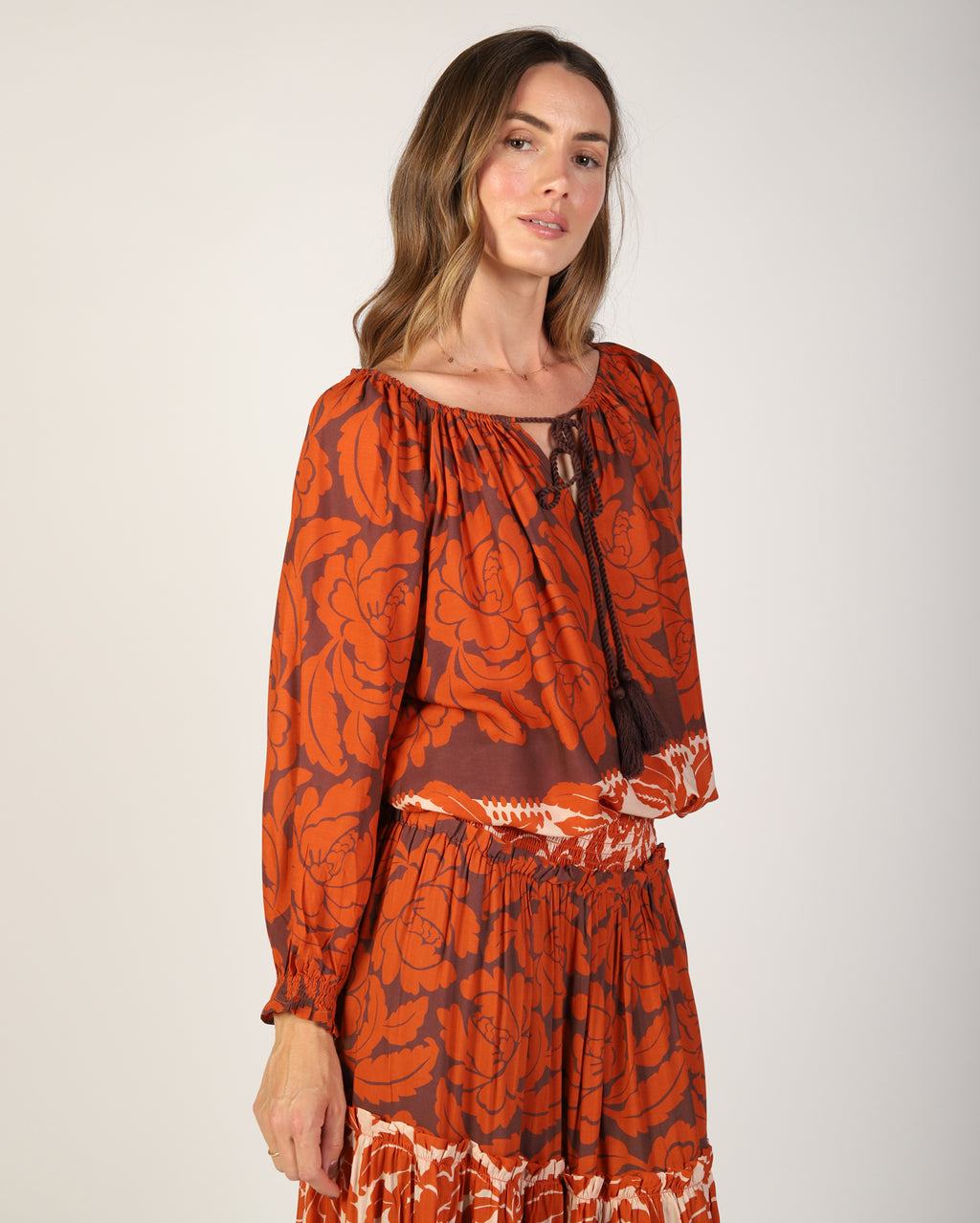 Savannah Top  - Orange Print