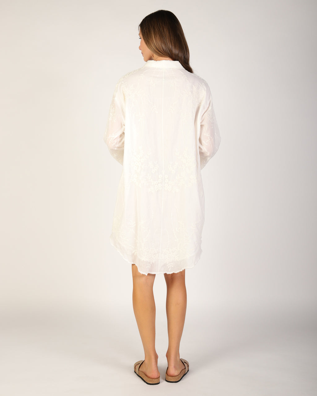 Flora Shirt Dress - White
