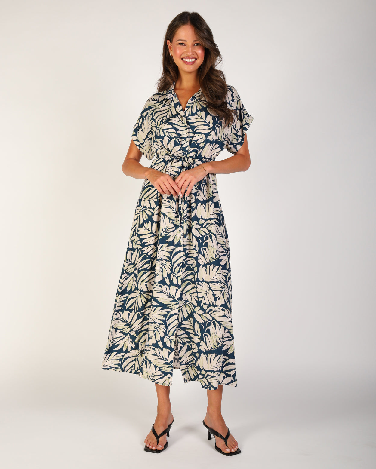 Printed Hanalei Dress - Navy Print