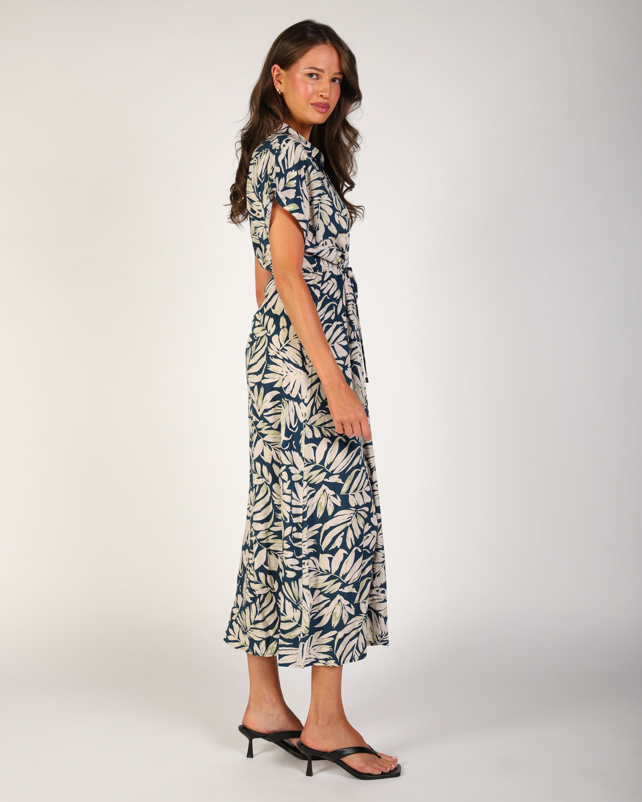 Printed Hanalei Dress - Navy Print