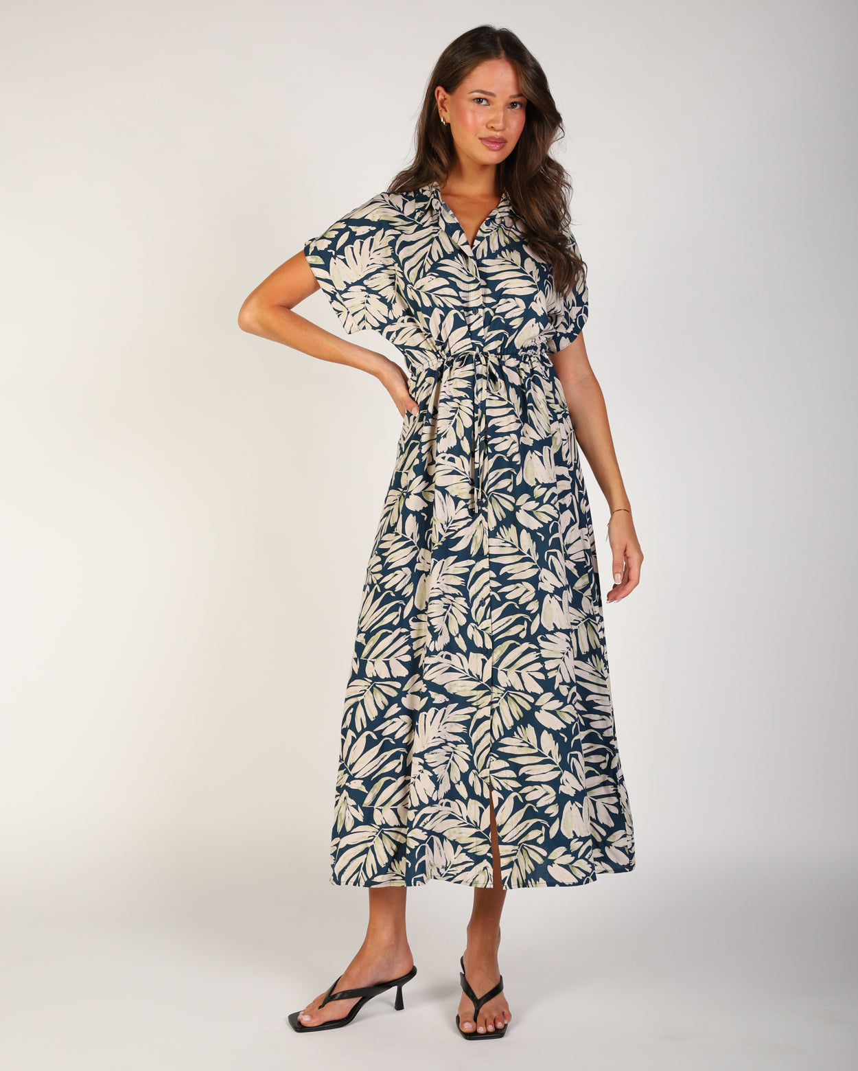 Printed Hanalei Dress - Navy Print