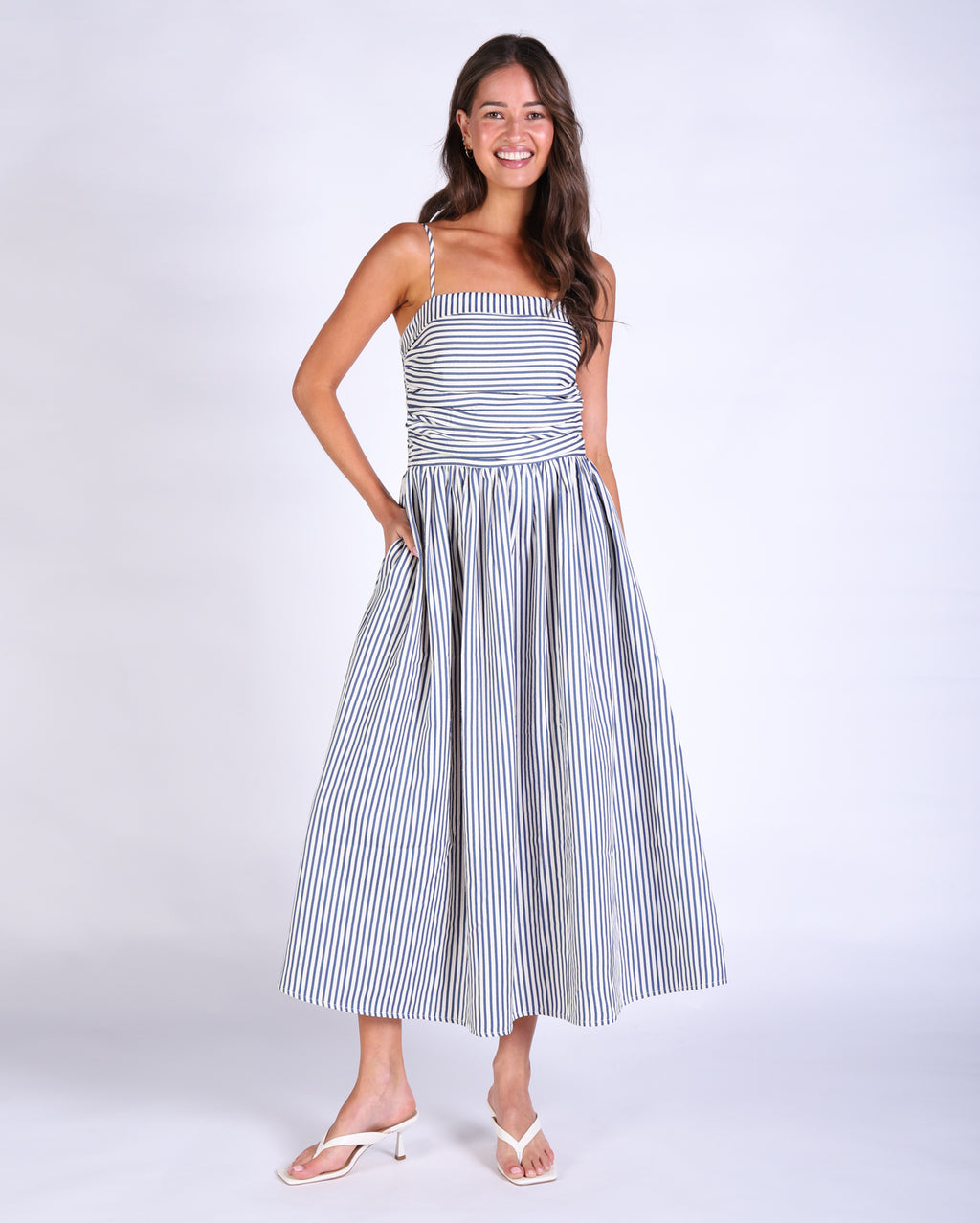 Torren Dress - Navy Stripe