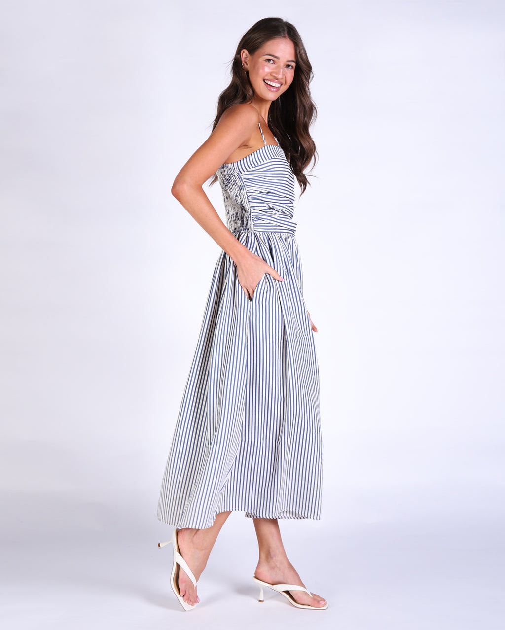 Torren Dress - Navy Stripe