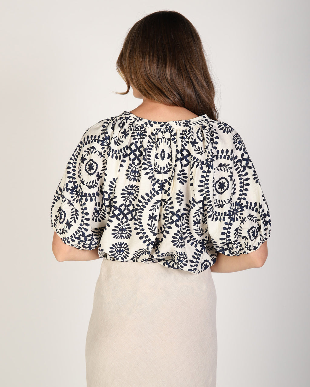 Natalie Top - Navy Print
