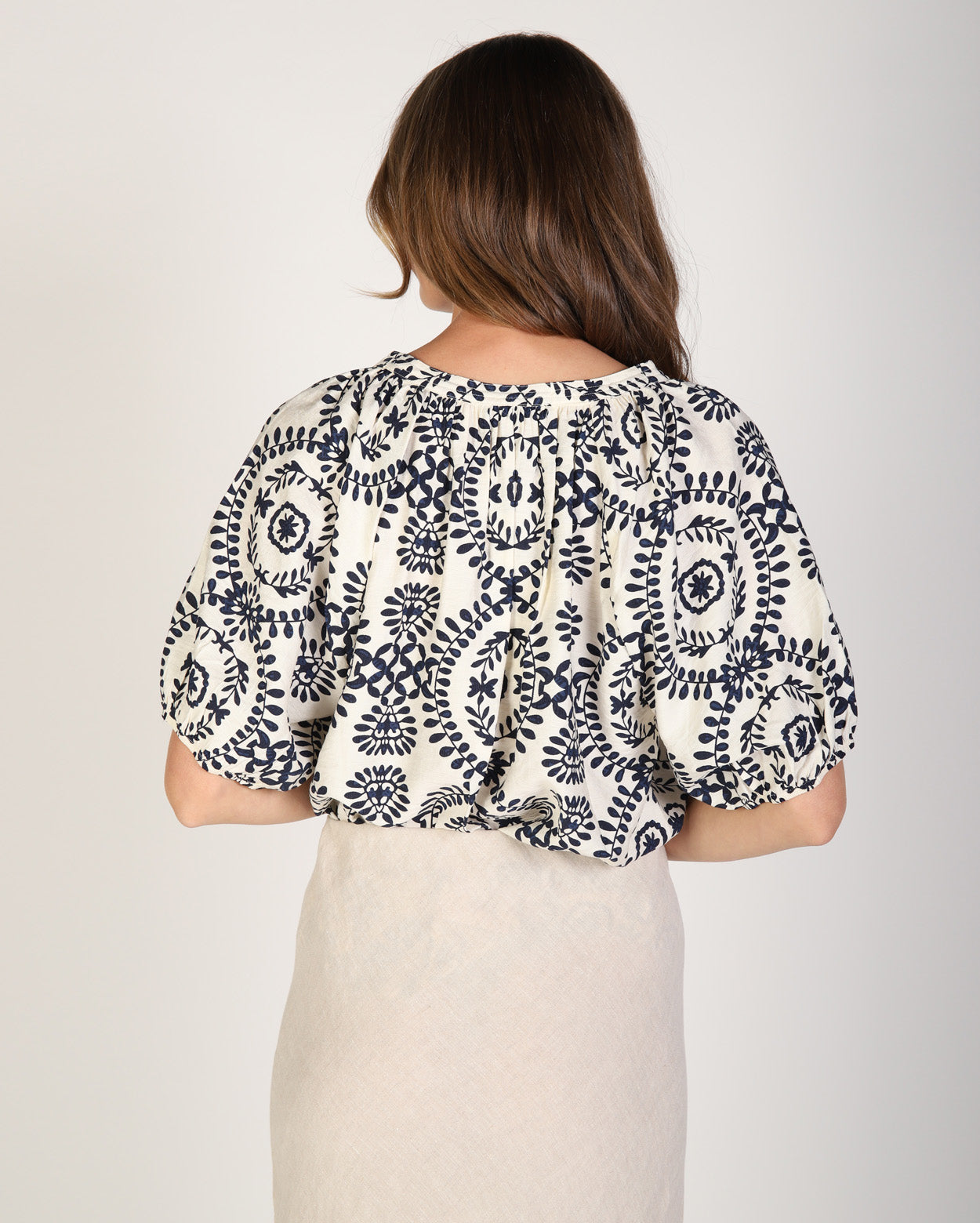 Natalie Top - Navy Print