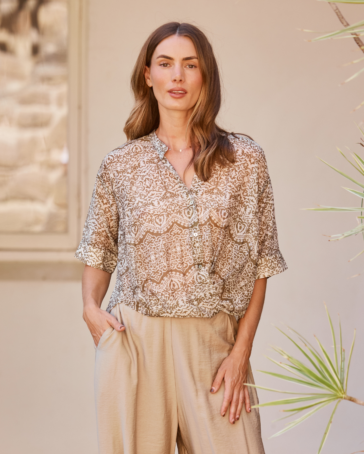 Printed Joanne Top - Olive