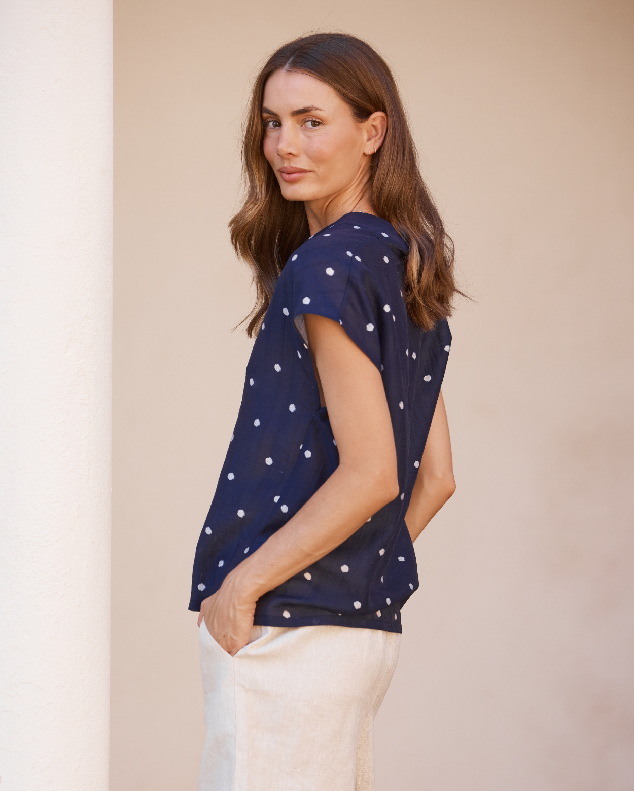 Charlotte Top - Navy/White