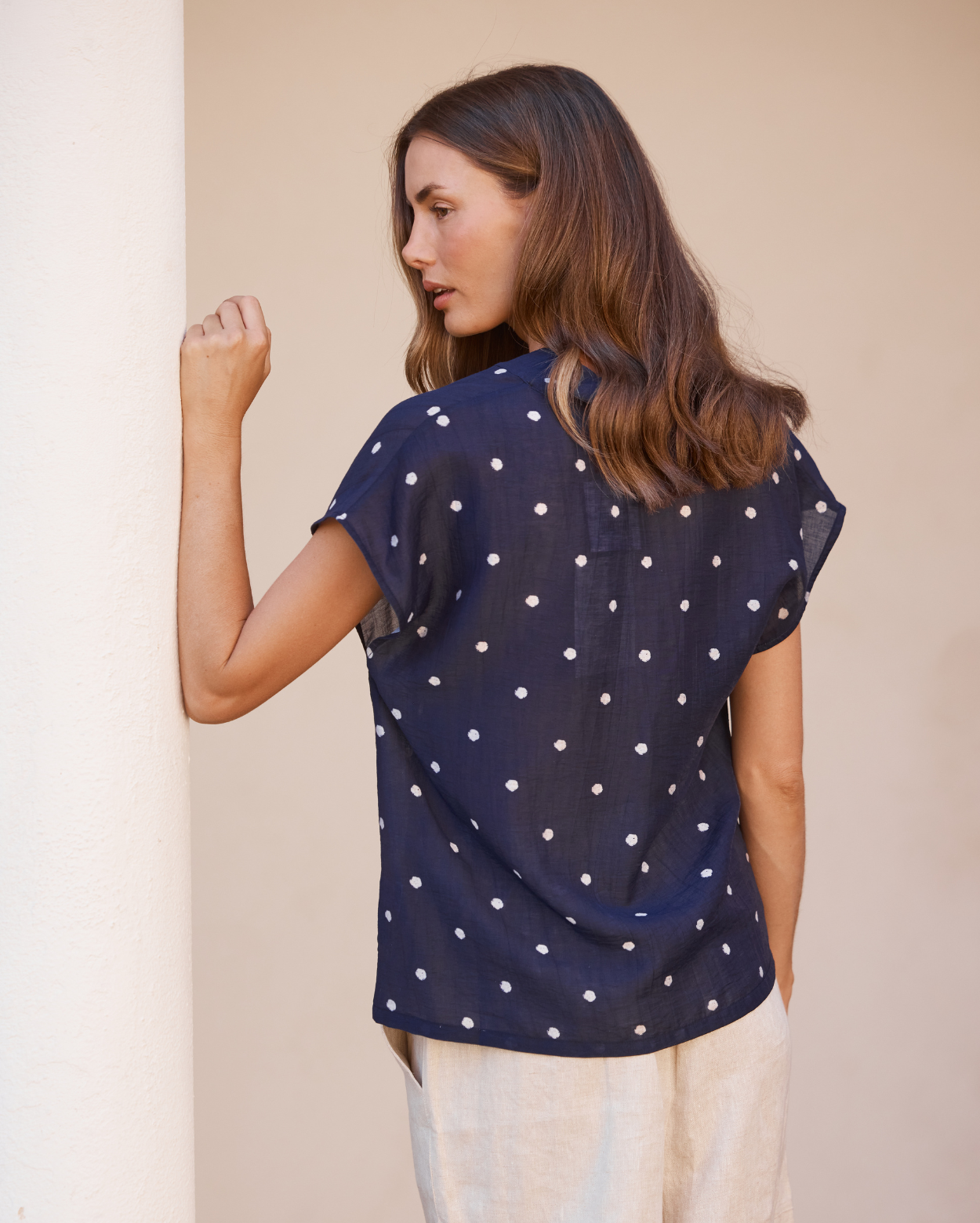 Charlotte Top - Navy/White