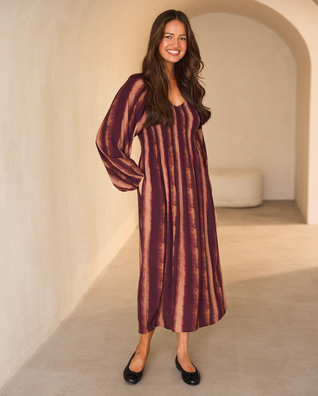 Kristen Dress - Burgundy
