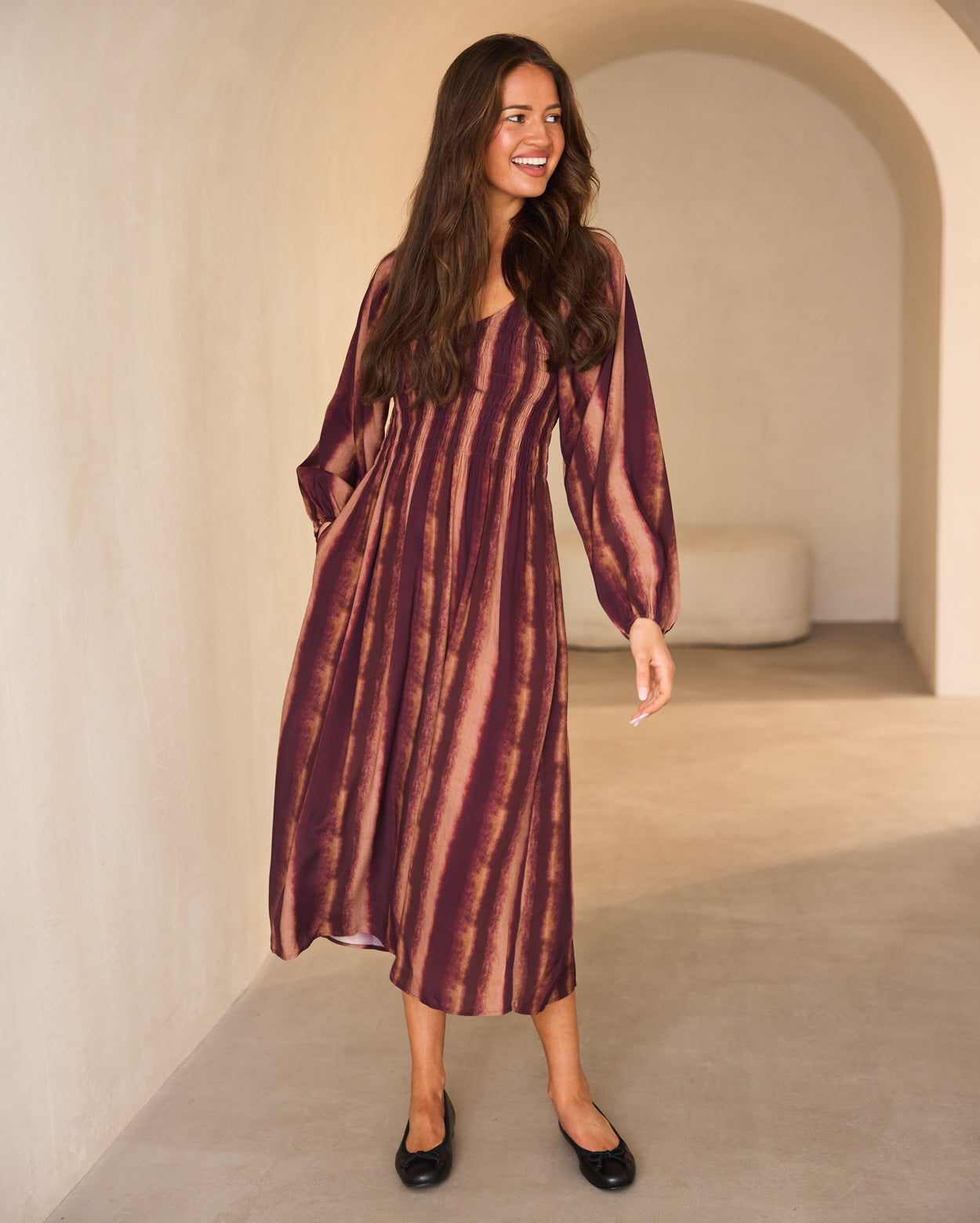Kristen Dress - Burgundy