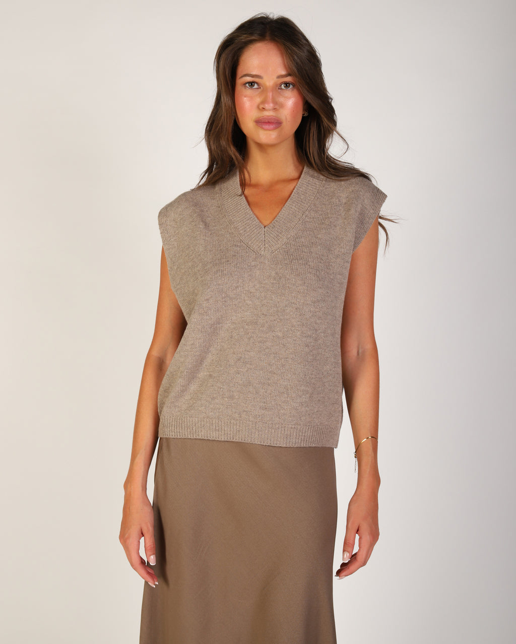 Olivia Knit Vest - Mocha