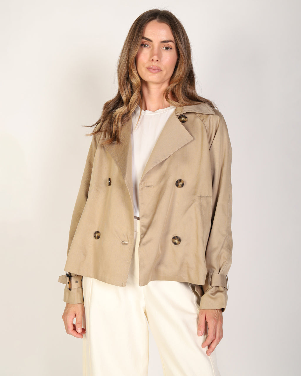Lucie Cropped Trench - Camel