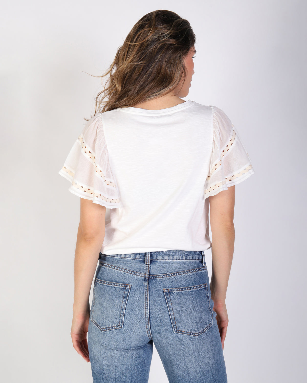 Leanna Tee - White/Taupe