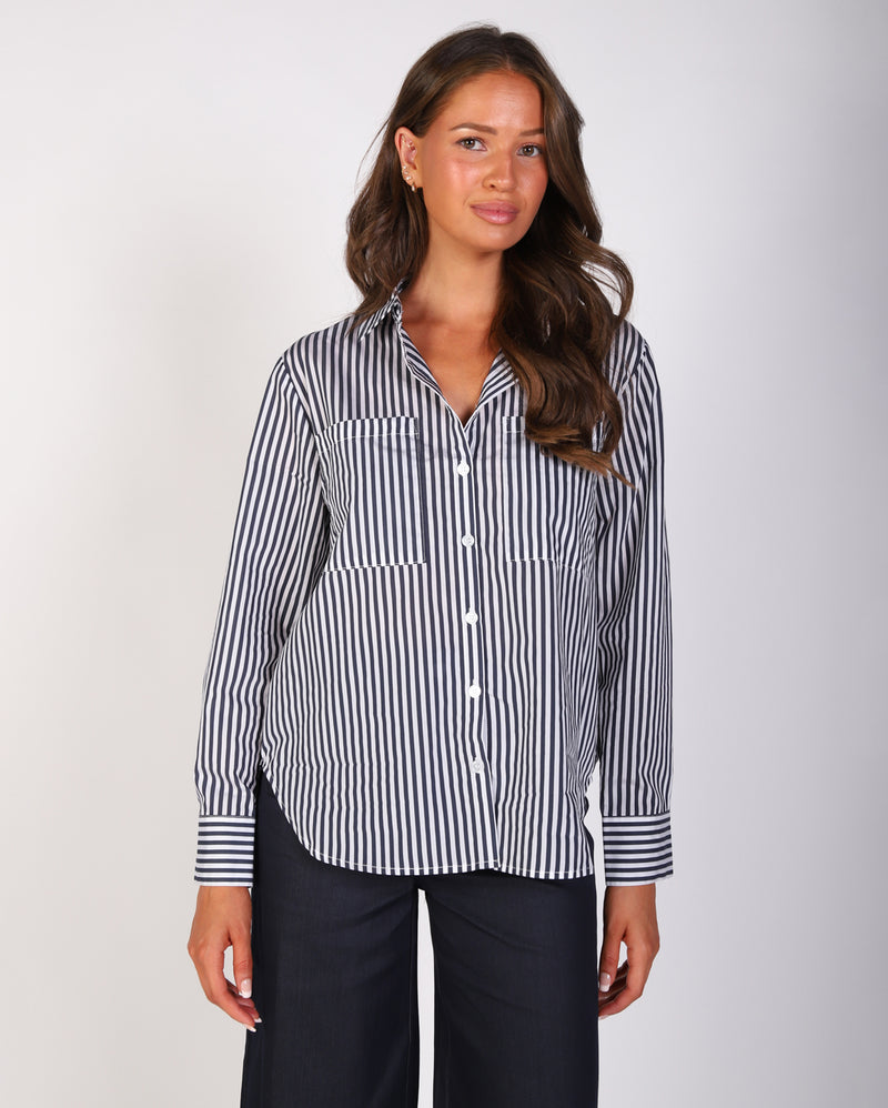 Olivia Stripe Shirt - Navy