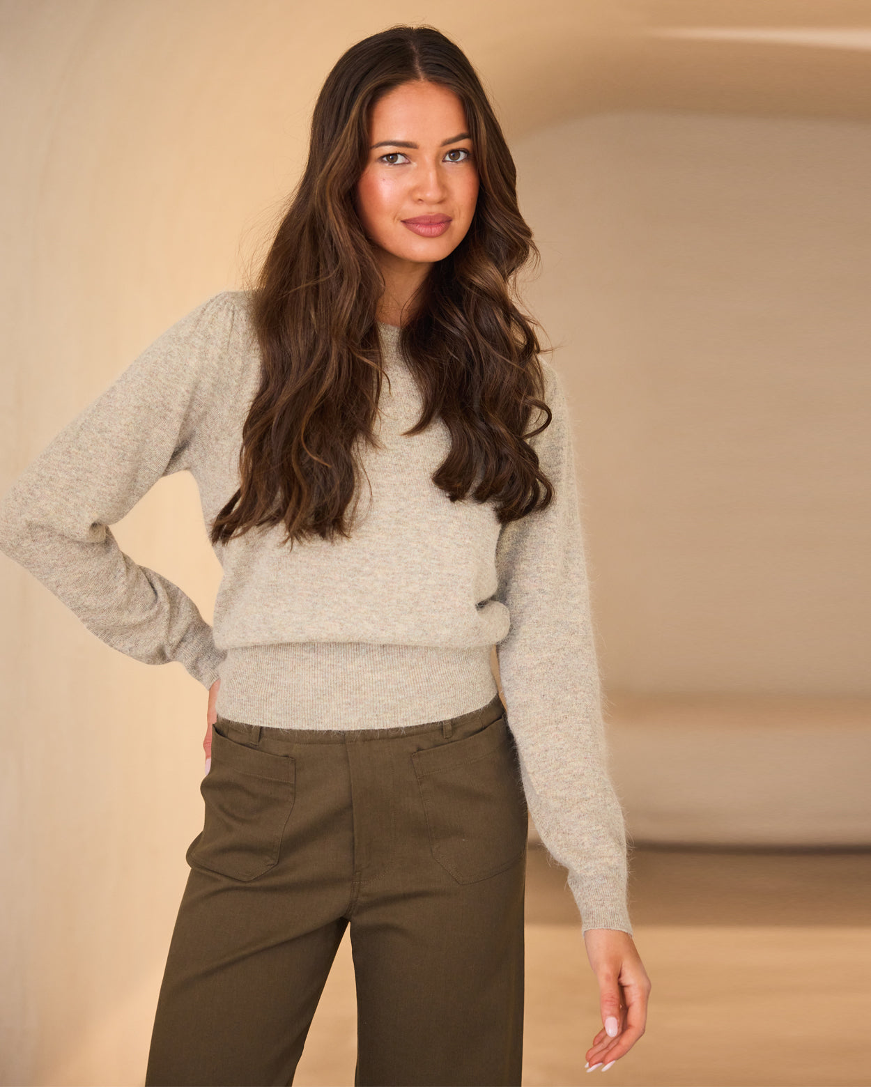 Etienne Crew Neck Jumper  - Oat