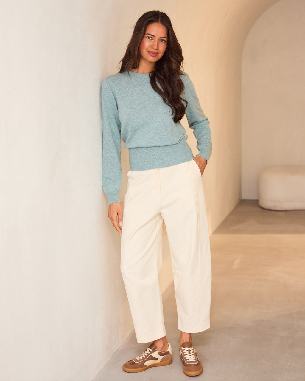 Etienne Crew Neck Jumper  - Seafoam