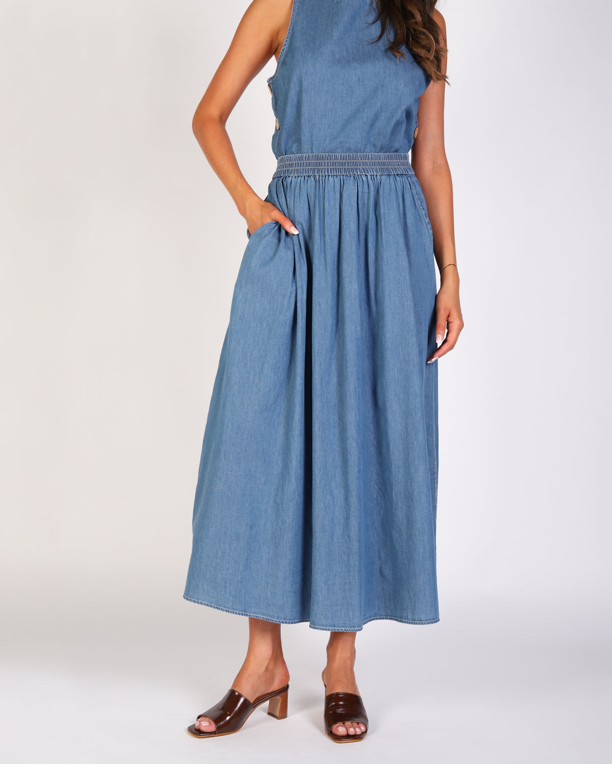 Emmy Denim Skirt - Light Denim