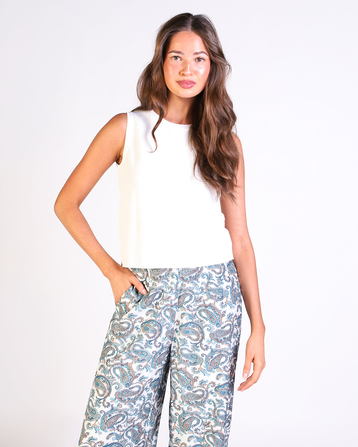 Sasha Knit Tank - Vanilla