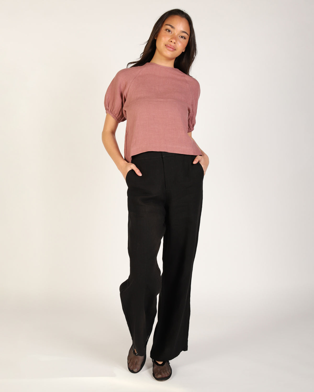Lovella Linen Pant - Black