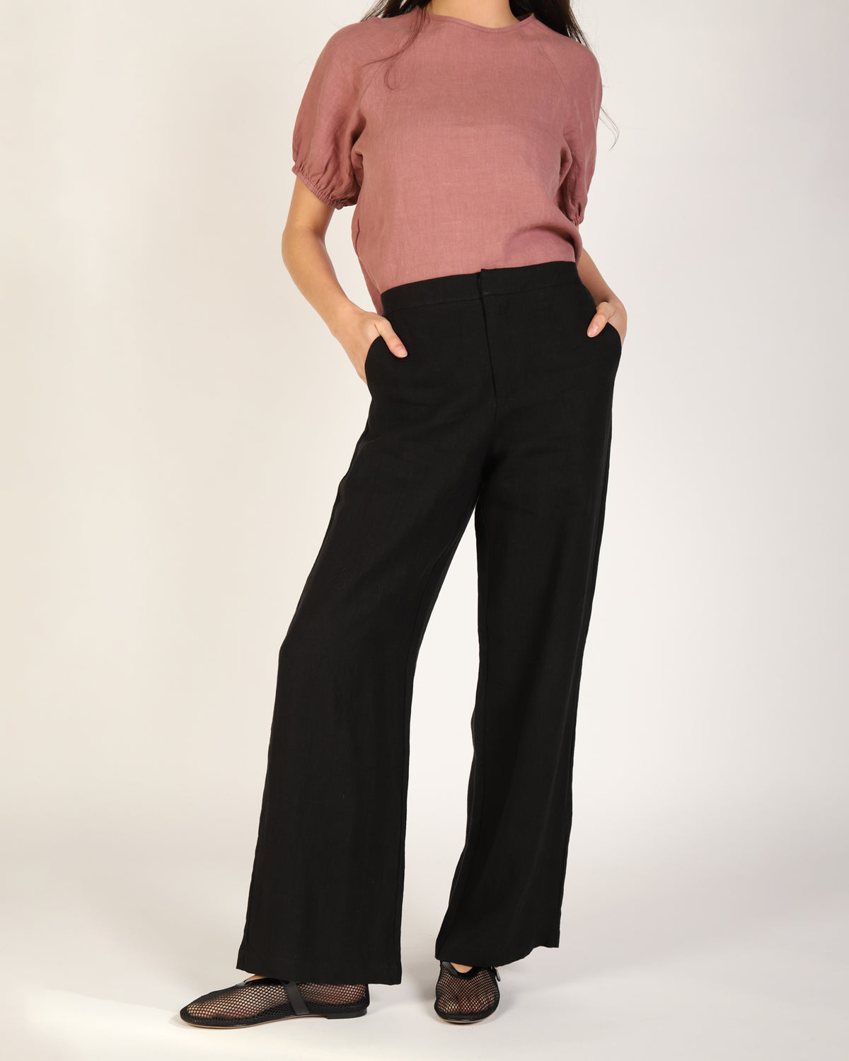 Lovella Linen Pant - Black