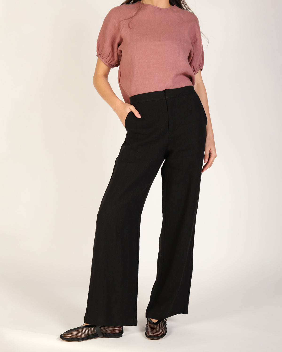 Lovella Linen Pant - Black