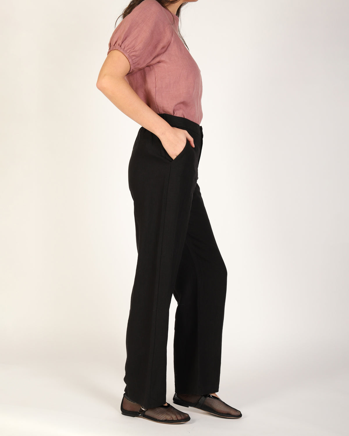Lovella Linen Pant - Black