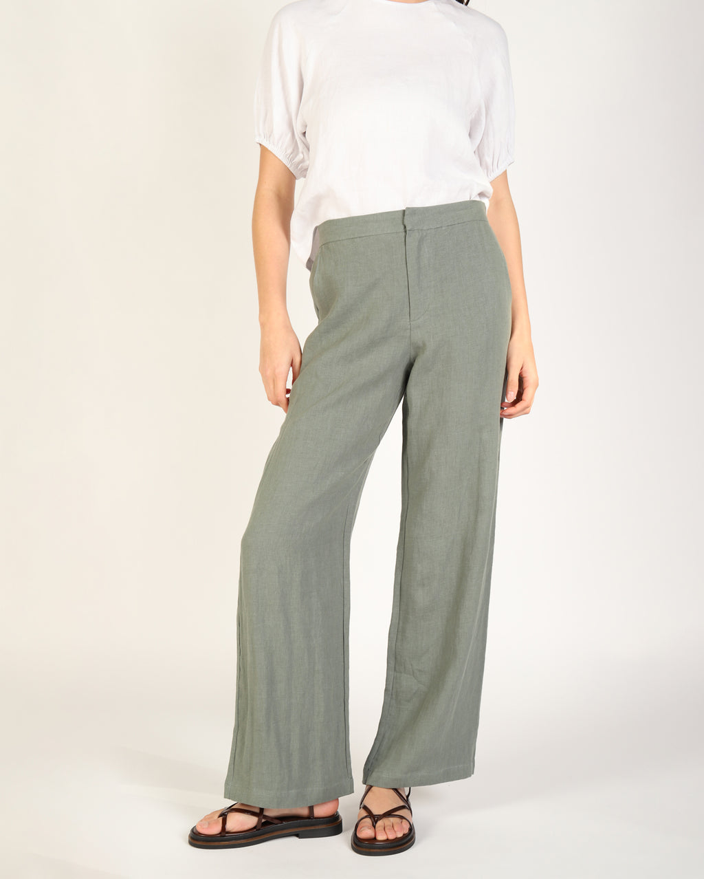 Lovella Linen Pant - Sage