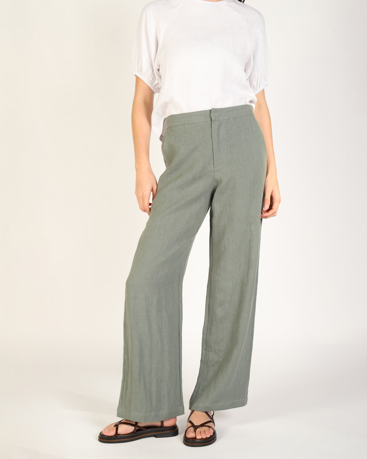 Lovella Linen Pant - Sage