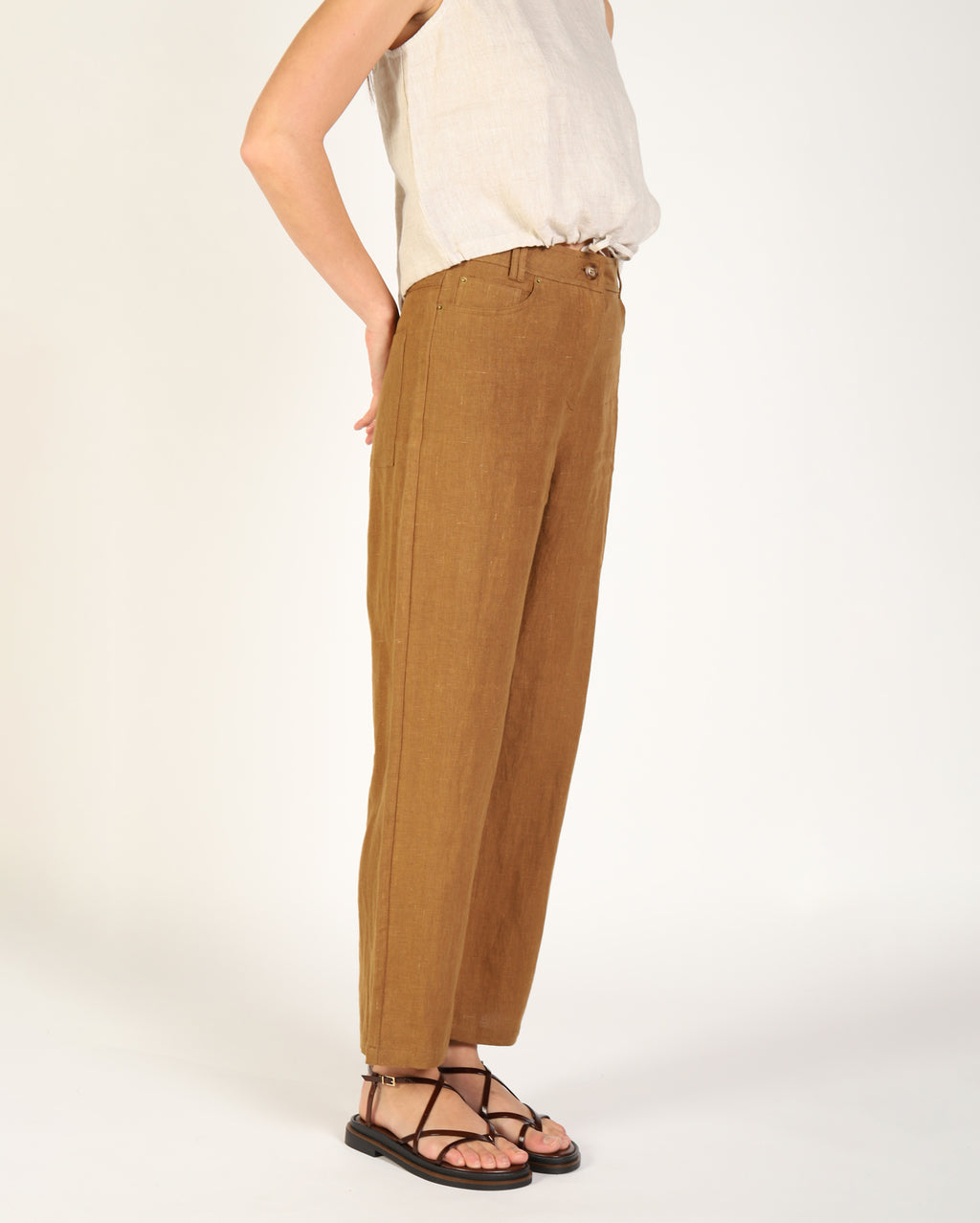 Lewi Linen Pant - Khaki