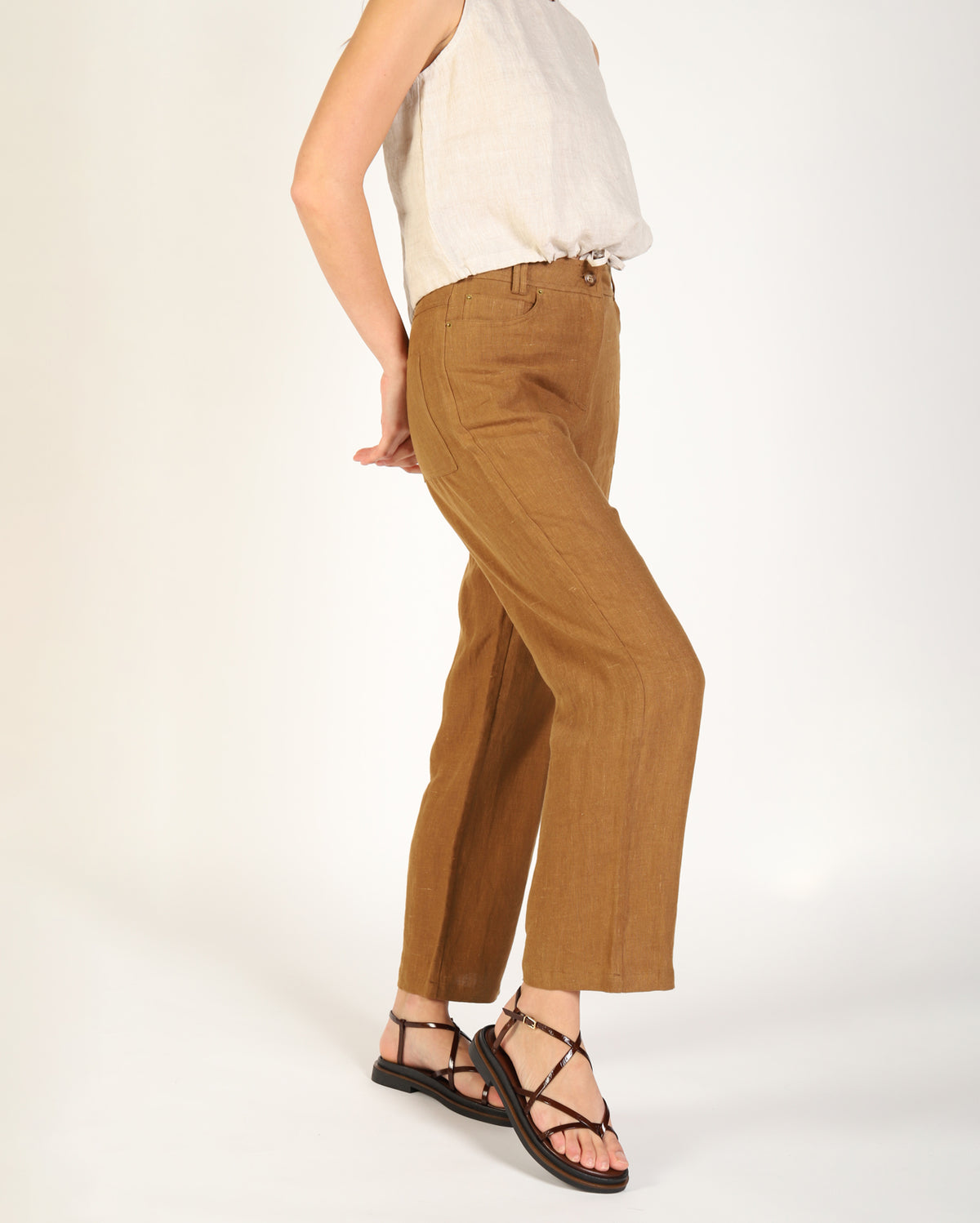 Lewi Linen Pant - Khaki
