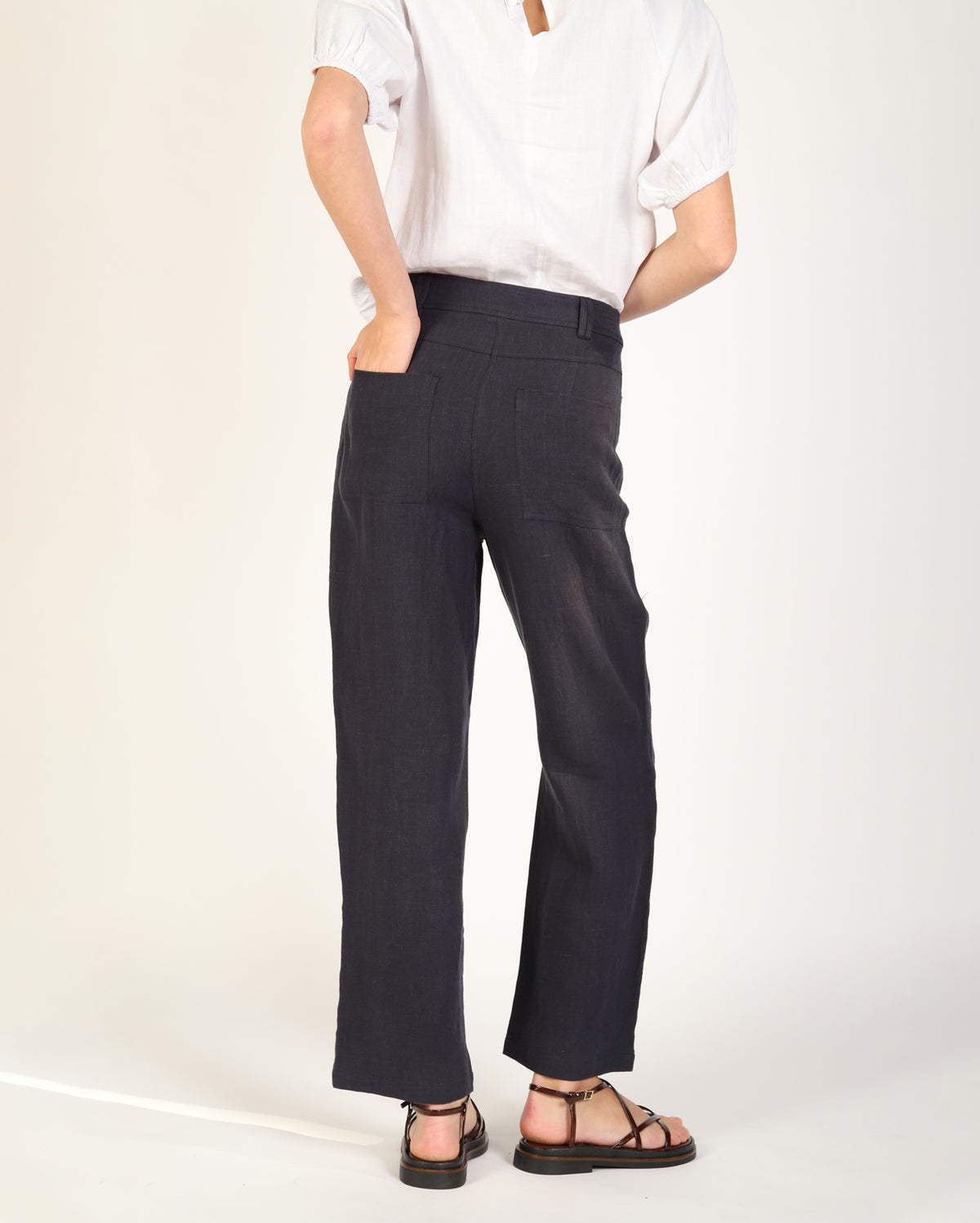 Lewi Linen Pant - Navy